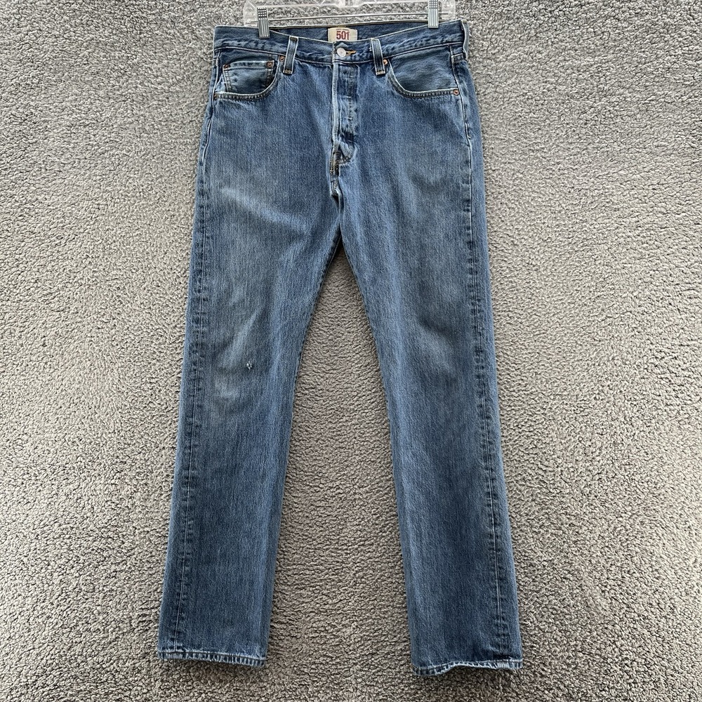 VTG Levis 501 Jeans Mens 34X33 Blue Straight Leg Button Fly Y2K Denim
